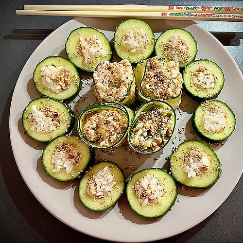 Zweierlei Gurken Sushi